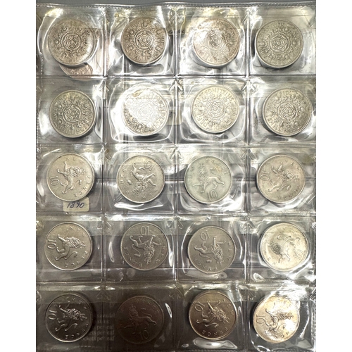 161 - Folder Of Silver Coinage with Maundy Sets from approx 1946Also Single Victoria Crown 1887FOR FULL LI... 