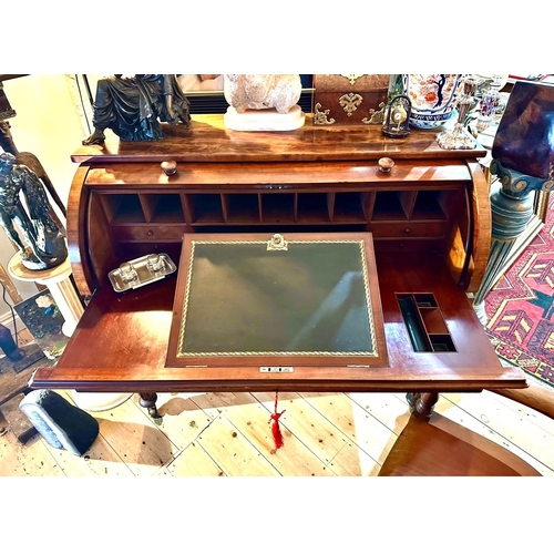 62A - Roll Top Writing Desk With Leather Slope Here we have a fabulous quality roll top writing desk with ... 