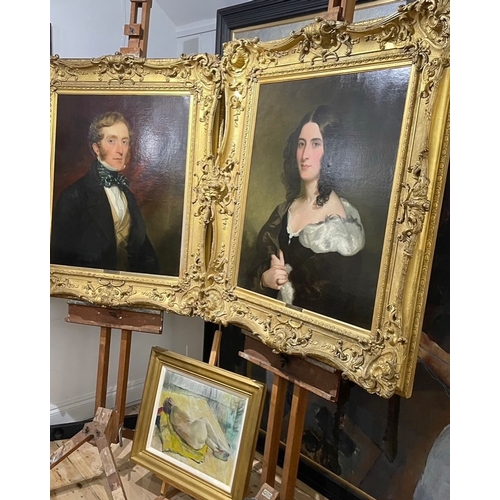 15 - TITLE: Pair of Portraits of the Hargreaves’s(LEWIS CAROLL, ALICE IN WONDERLAND)SIZE:77x63cm Canvas s... 