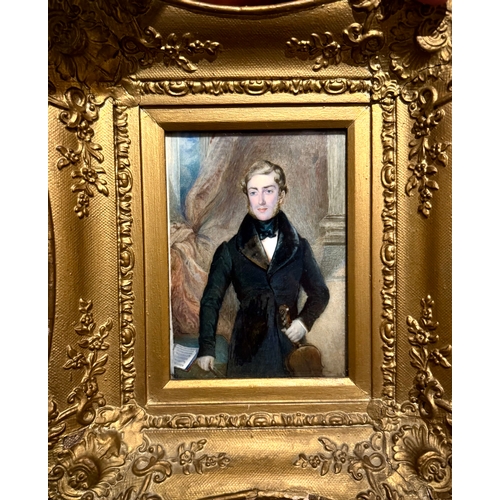 42 - 19th century Portrait Miniature of a Violinist