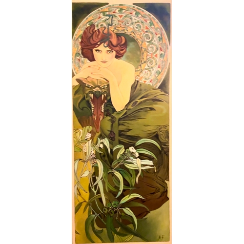 8 - Hand painted renditions of The Precious Stones Series, 1900” by Alphonse Maria Mucha.On CanvasThis o... 