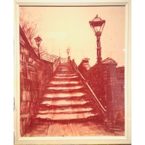 9 - The Red Bridge (Manchester United) By Harold Reily Charcoal Drawing Size 90cm By 73cmA beautiful art... 