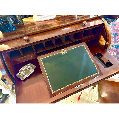 51 - Roll Top Writing Desk With Leather Slope Here we have a fabulous quality roll top writing desk with ... 