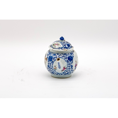 91 - Worcester teapot and cover in Mandarin pattern with coloured enamels and underglaze blue borders (re... 