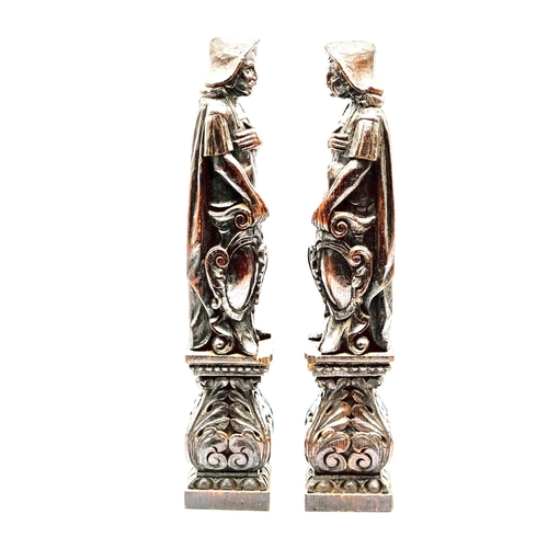 104 - Pair of Carved Wood Figures possibly ecclesiastical circa 1900