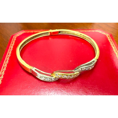 151 - Diamonds Bangle 18ct GoldApprox 1ct Diamonds13.2g