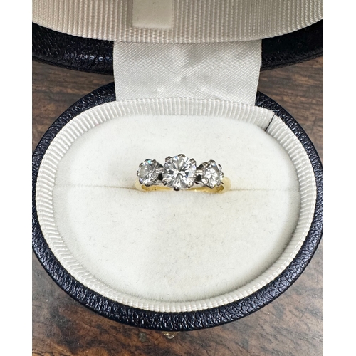 157 - Trilogy Diamond Ring Testing As 18ct Yellow Gold