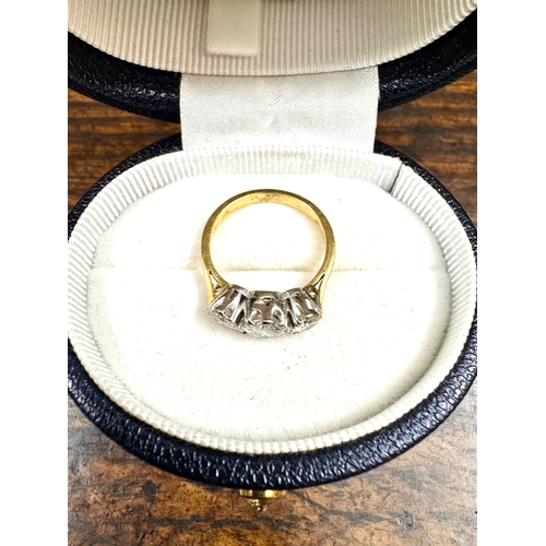 157 - Trilogy Diamond Ring Testing As 18ct Yellow Gold