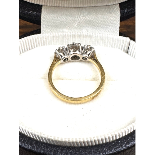 157 - Trilogy Diamond Ring Testing As 18ct Yellow Gold