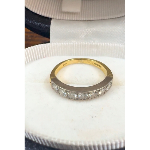 158 - Eternity Ring Yellow and white gold 18ct bright diamonds