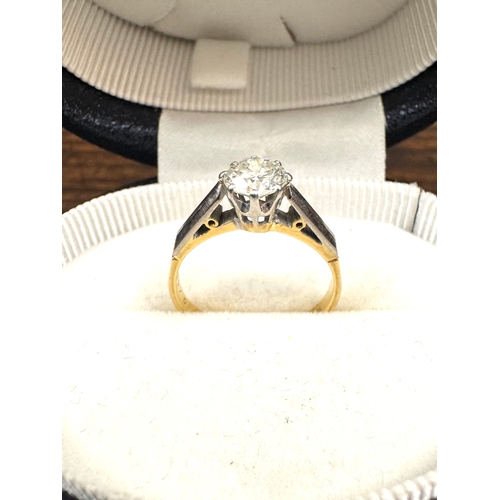 159 - Solitaire Diamond 18ct Gold platinum SettingApprox 0.8ct