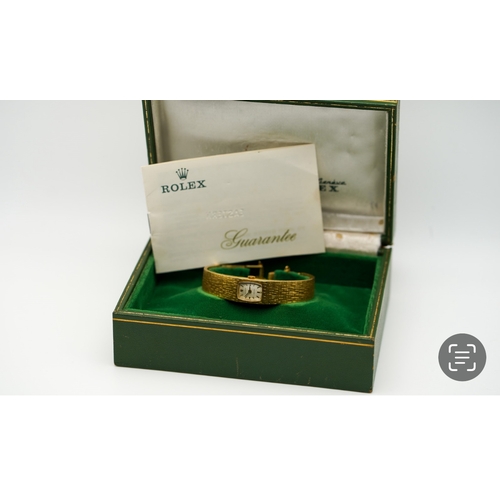 179 - Rolex Vintage Ladies Watch 18ct gold Circa 1980Hallmarked 18kPaperwork and Box Original (Some aging ... 