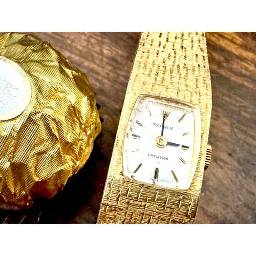 179 - Rolex Vintage Ladies Watch 18ct gold Circa 1980Hallmarked 18kPaperwork and Box Original (Some aging ... 