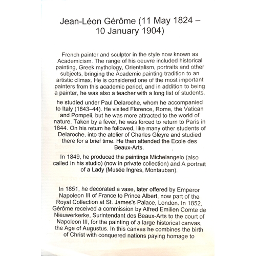 22 - Jean-Léon Gérôme (11 May 1824 - 10 January 1904).French painter and sculptor in the style now known ... 