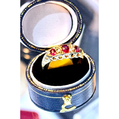 130 - Ruby and Diamond 9ct Gold Ring. A beautiful example of a vintage ring in excellent condition.... 