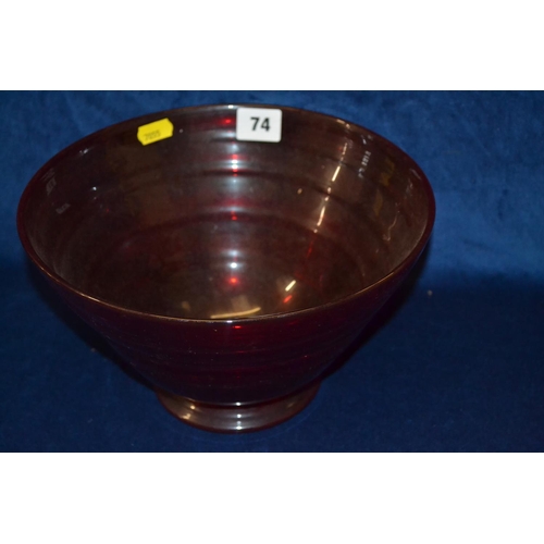 74 - ART WARE RUBY GLASS BOWL