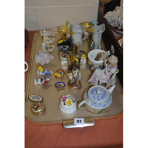 81 - QUANTITY OF PORCELAIN FIGURES, VASES, ETC