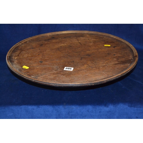 205 - 19TH CENTURY CIRCULAR MAHOGANY LAZY SUSAN WITH RAISED RIM