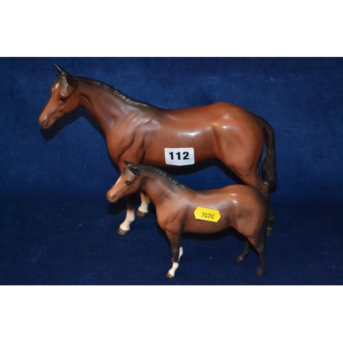 112 - TWO BESWICK CHESTNUT STALLIONS