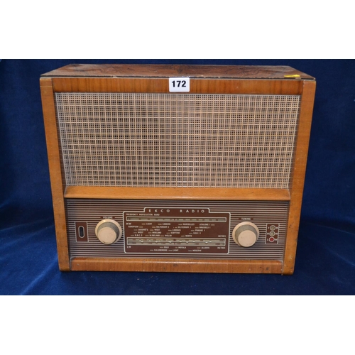 172 - 1950'S EKCO RADIO IN WALNUT CASE