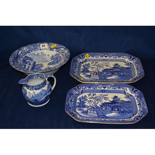 81 - PAIR OF BURLEIGH WARE BLUE AND WHITE 