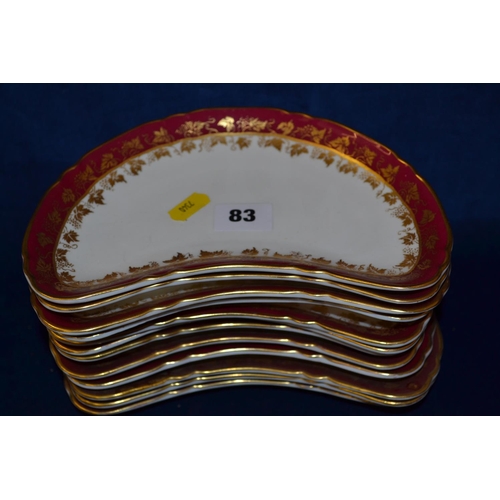 83 - 12 ROYAL WORCESTER DEMI-LUNE SIDE PLATES 