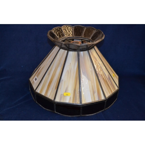 99 - TIFFANY STYLE LEADED LIGHT AND STAINED GLASS SHADE