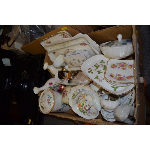 380 - QUANTITY OF DECORATIVE BONE CHINA WARE INCLUDING WEDGWOOD, COALPORT, AYNSLEY, ETC