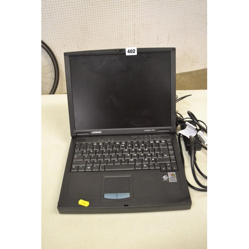 402 - COMPAQ ARMARDA 110 LAPTOP; (A/F CRACKED SCREEN)