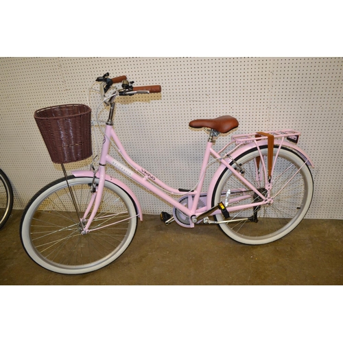 596 - VIKING BELGRAVIA PINK LADIES BIKE WITH BASKET