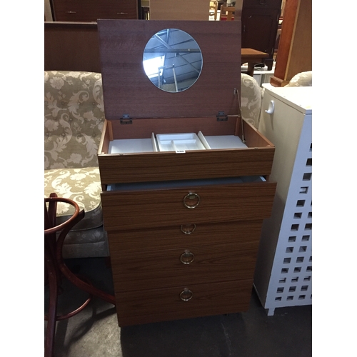 590 - SCHREIBER CHEST OF 4 DRAWERS WITH VANITY UNIT TOP