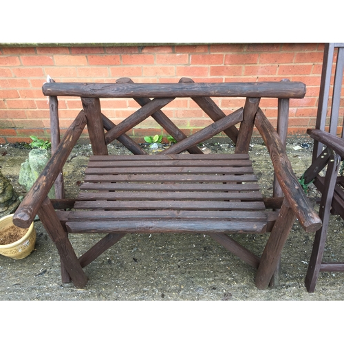 652 - LOG EFFECT GARDEN BENCH