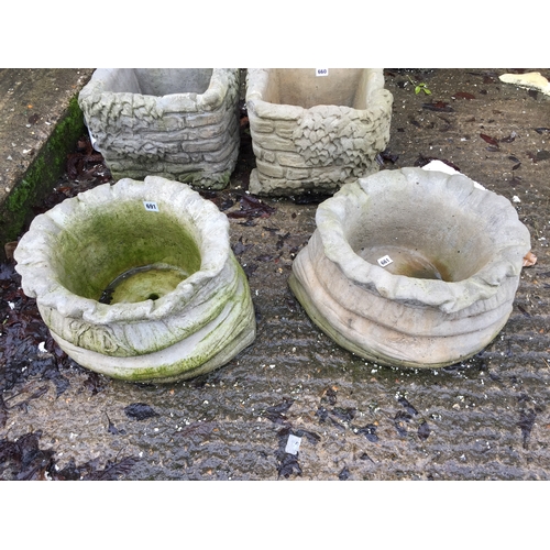 661 - PAIR OF SACK PLANTERS