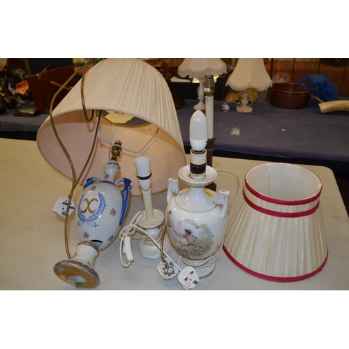 107 - 4 VARIOUS TABLE LAMPS