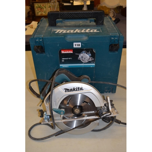 118 - MAKITA ELECTRIC CIRCULAR HAND SAW HS7601
