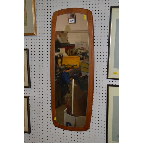 205 - TEAK WALL MIRROR
