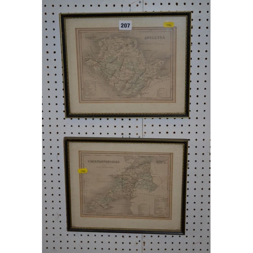 207 - MAP OF ANGLESEA AND MAP OF CAERNARVONSHIRE