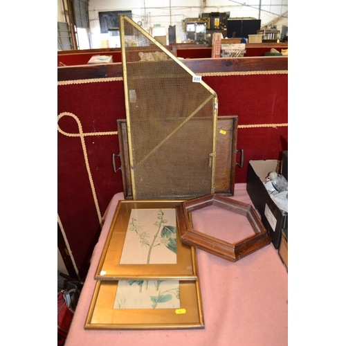 231 - TRAY, SPARK GUARD, PICTURES, ETC