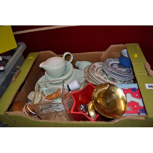 66 - FLINT PART TEA SERVICE, ETC