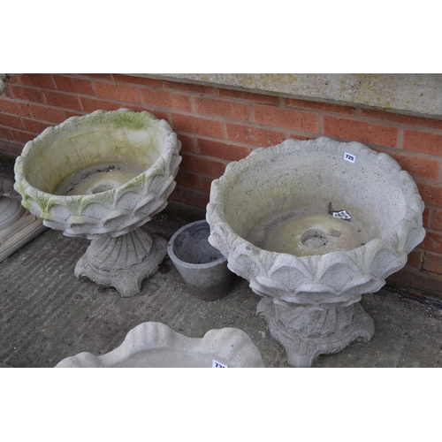 725 - PAIR OF FLORAL URNS