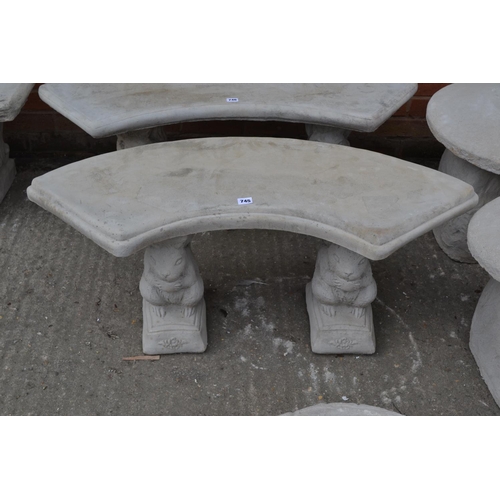 745 - CURVED GARDEN BENCH