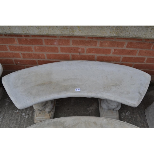 746 - CURVED GARDEN BENCH