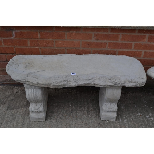 747 - LOG EFFECT GARDEN BENCH