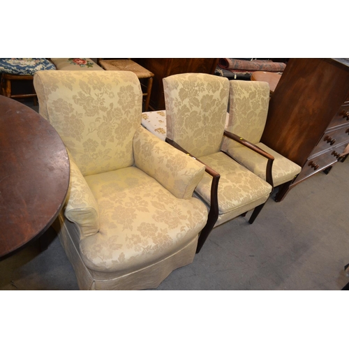 VICTORIAN DEEP SEAT ARMCHAIR, PARKER KNOLL FIRESIDE CHAIR AND NURSING CHAIR