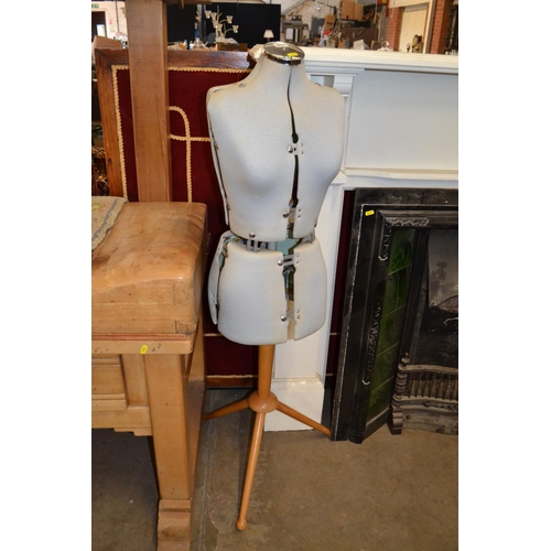 407 - DRESSMAKERS DUMMY ON TRIPOD BASE