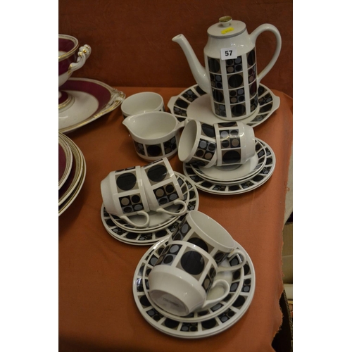 57 - RETRO MIDWINTER COFFEE SERVICE (23 PIECES)