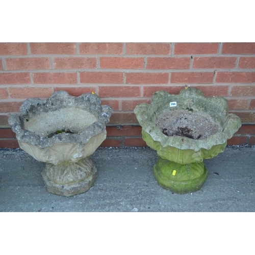 705 - PAIR OF STONEWARE PLANTERS