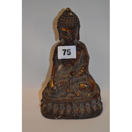 75 - BRONZE SEATED BUDDHA