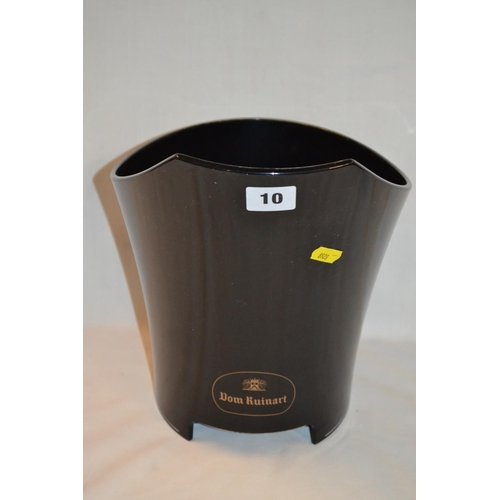 10 - DOM RUINART BLACK PLASTIC ICE BUCKET