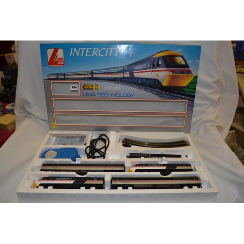 184 - LIMA INTERCITY LOCO'S, 2 COACHES, TRANSFORMER AND TRACK